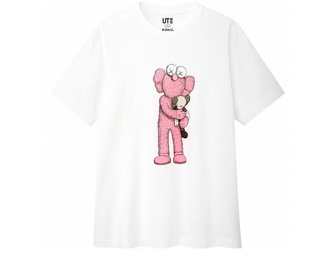 Kaws x Uniqlo Pink BFF Tee White