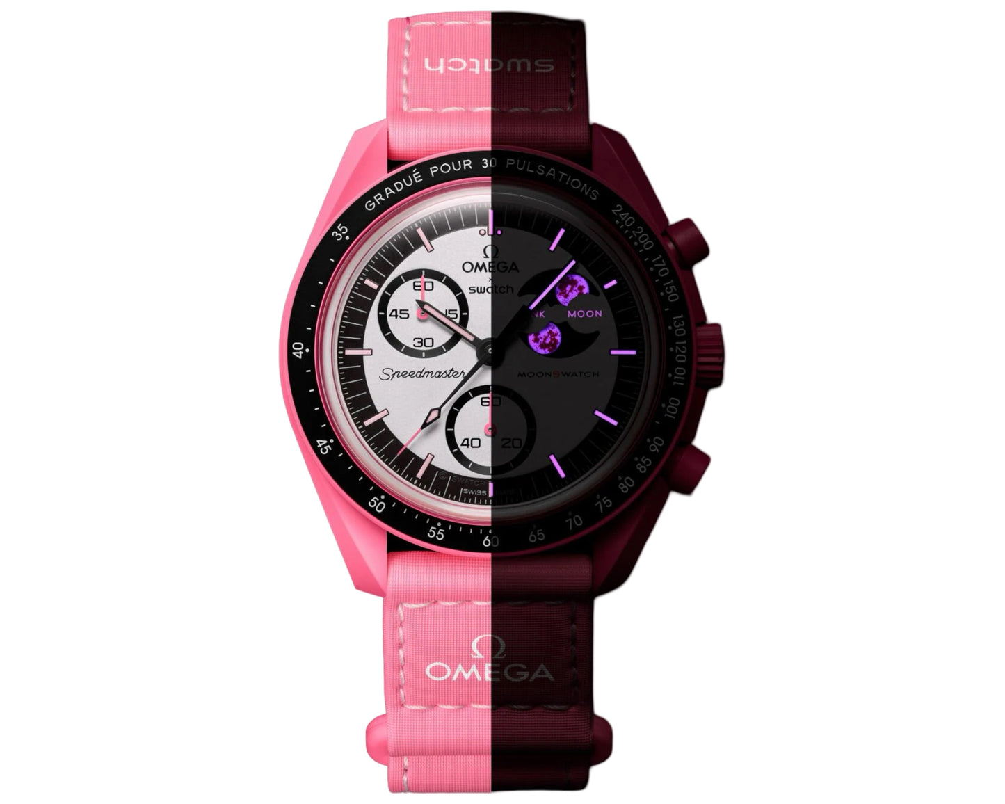 Swatch x Omega Bioceramic Moonswatch Mission To The Pink Moonphase SO33P700